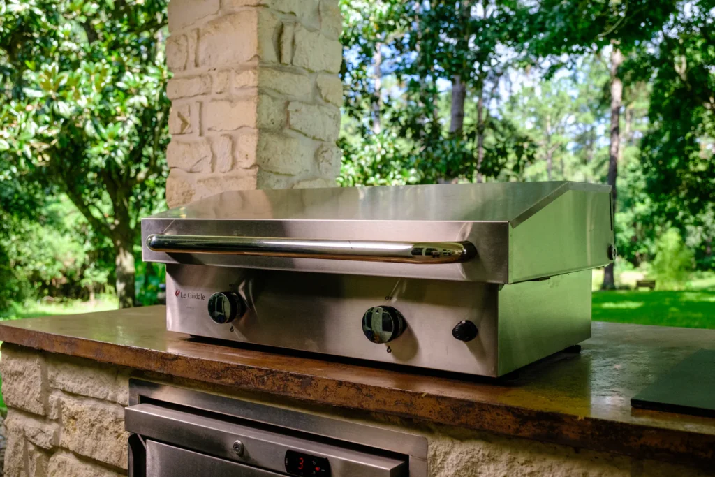 A Le Griddle built-in flat-top griddle