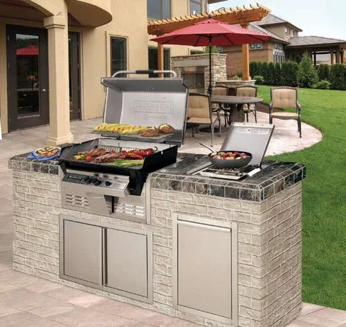 A Broilmaster built-in grill