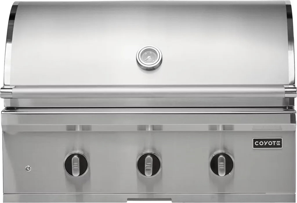 A Coyote Outdoor Living built-in gas grill