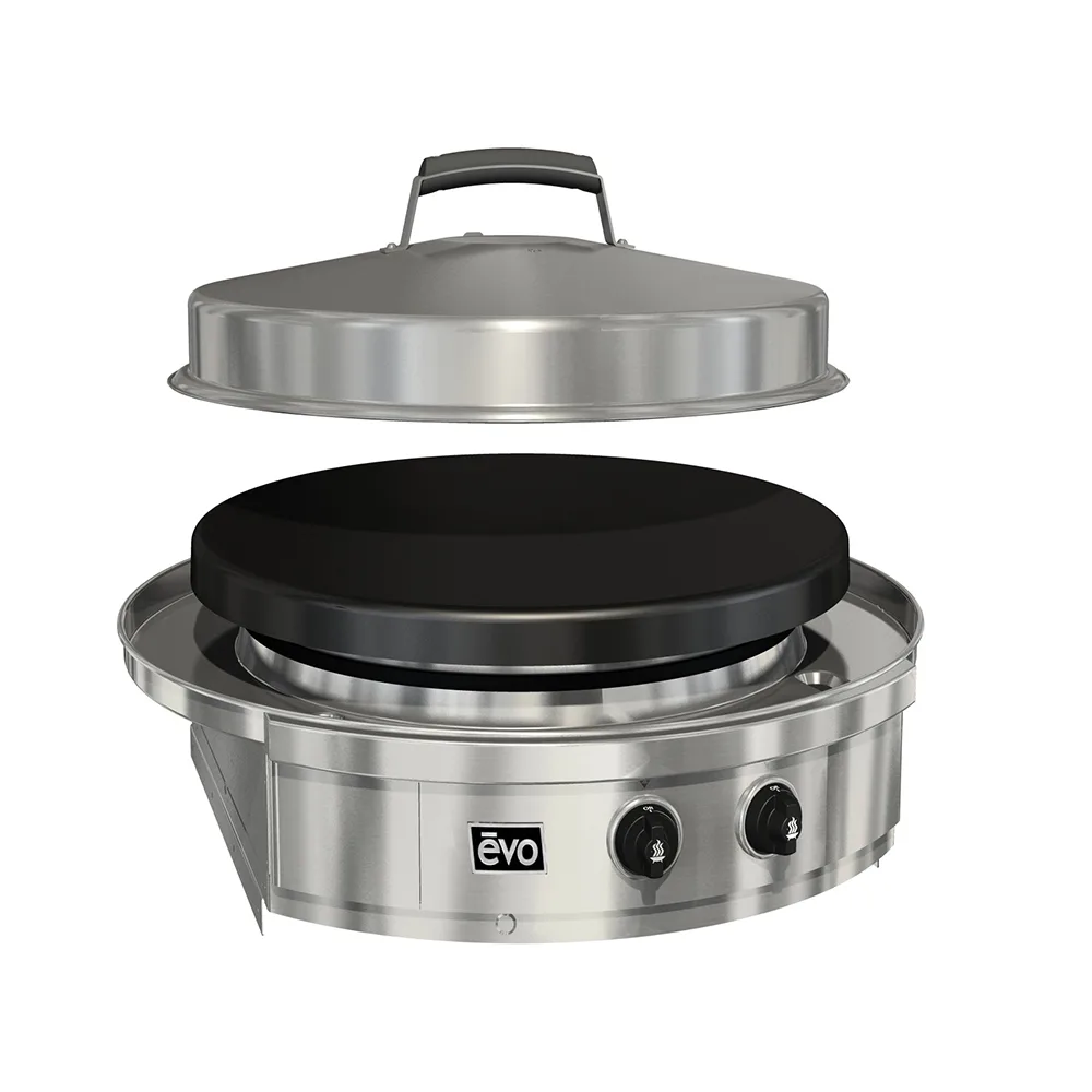 An Evo circular flat-top grill