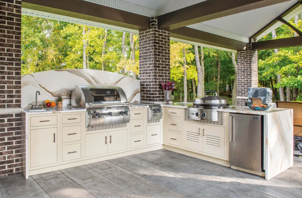 A custom outdoor kitchen installation